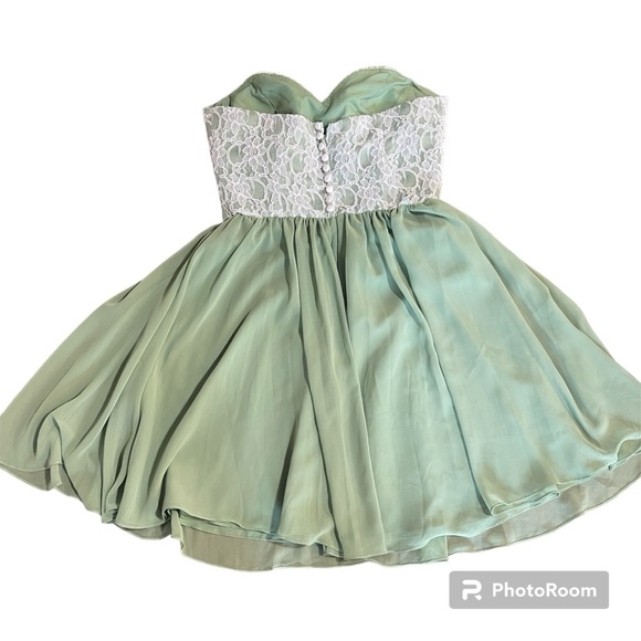 Morilee formal lace overlay holiday party mini party dress size 10 - Picture 3 of 5